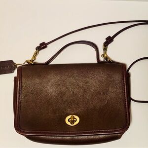VINTAGE Coach Casino Bag 9924 Brown Leather Crossbody